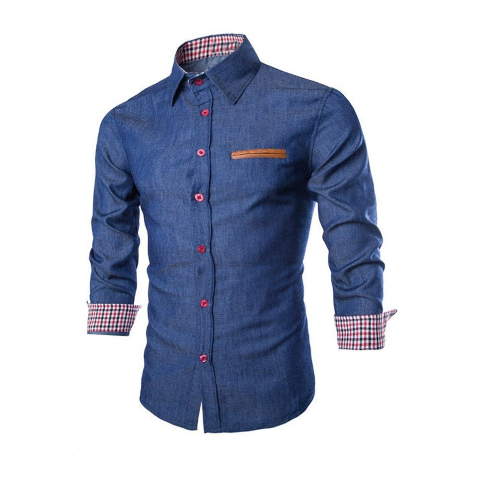 naladoo Chemise pour Hommes Casual Elegante para hombre Slim Fit mangas largas camisas de vestir Tops Formal vestido camisas Tops