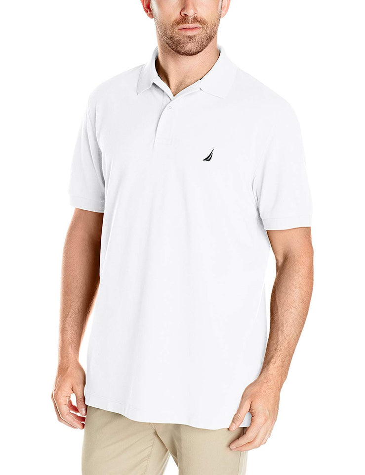 Nautica - Polo de piqué de algodón sólido de Manga Corta para Hombre