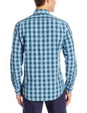 Goodthreads Camisa de Popelina a Cuadros, Manga Larga, Ajustada, para Hombre
