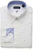 Nautica - Camisa de Vestir para Hombre, Corte clásico, Cuello bajo, botón