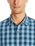 Goodthreads Camisa de Popelina a Cuadros, Manga Larga, Ajustada, para Hombre