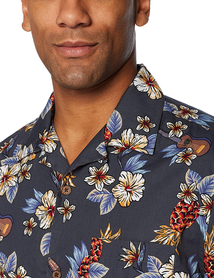 28 Palms Amazon Brand Camisa Hawaiana Tropical, 100% algodón, Tallas extendidas, para Hombre